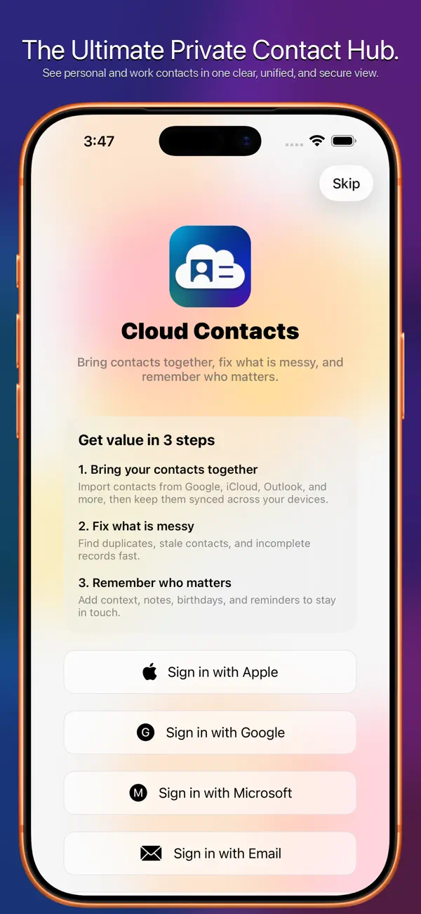 Screenshot #2 pour Cloud Contacts: All-in-One