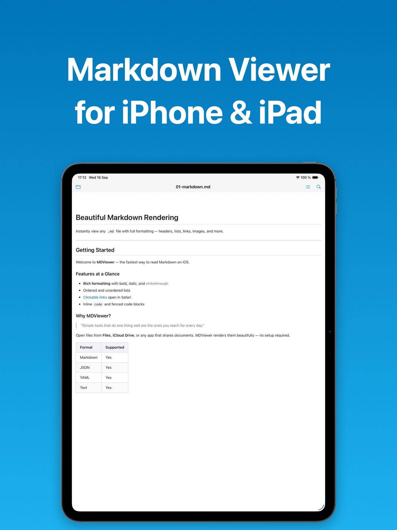 Screenshot 8 of MDViewer — Quick Markdown