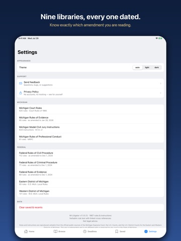 MI Litigator: Court Rules iPad screenshot