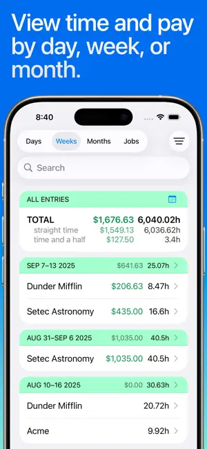 Hours Tracker: Time Tracking screenshot 3