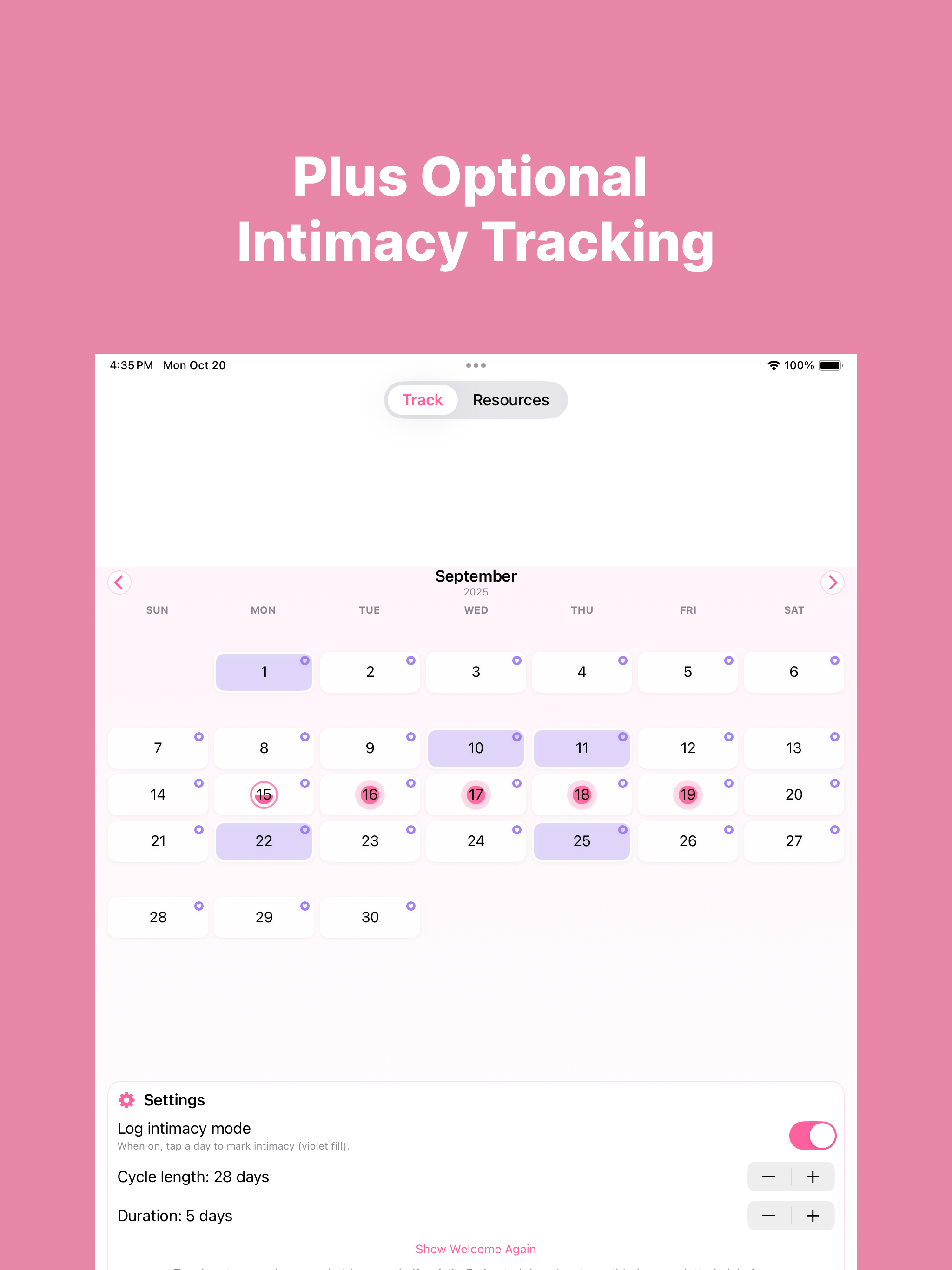 Period Calendar Cycle Tracker