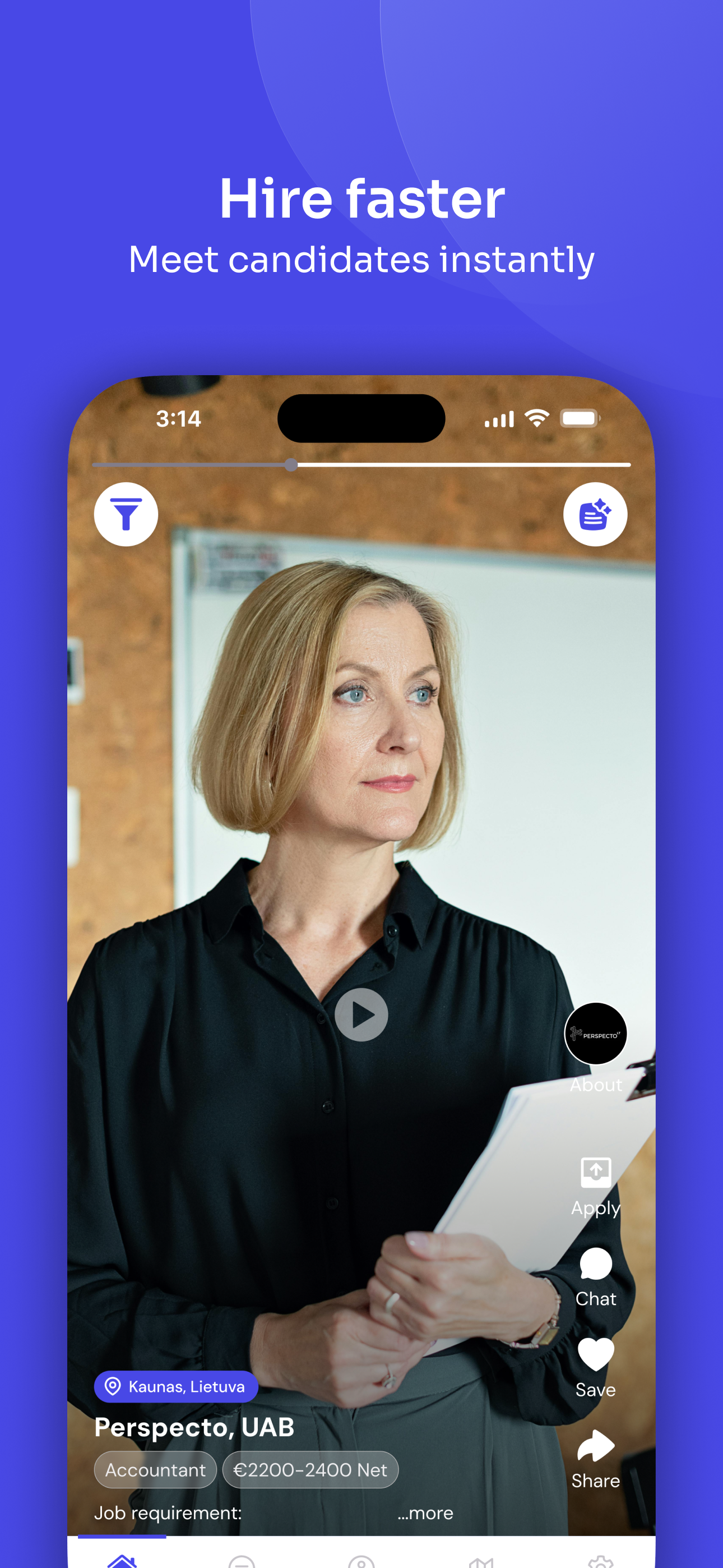 Oftet: Video job platform screenshot 3