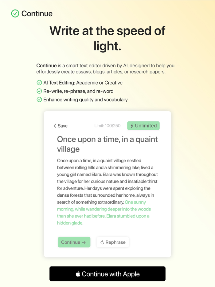Continue AI Writer Copilot