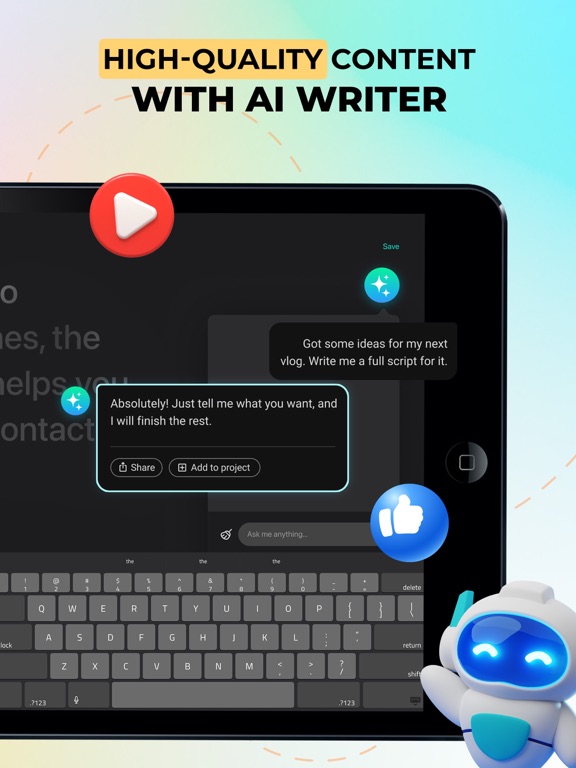 AI Teleprompter for Video iPad screenshot 5 - Productivity app