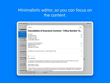 Letter: just write letters iPad screenshot