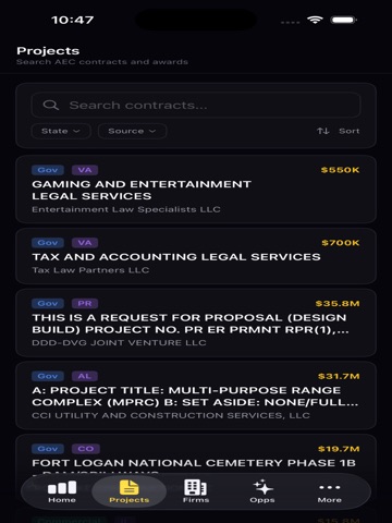Beacon - AEC Contract Intel iPad screenshot