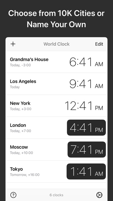 World Clock Time Zone Widgets Screenshot