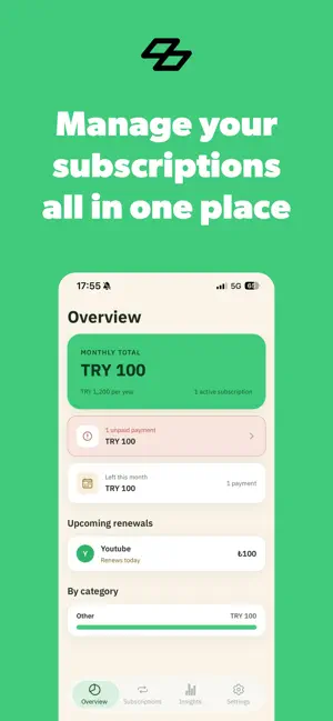 Zent: Subscription Tracker screenshot 1
