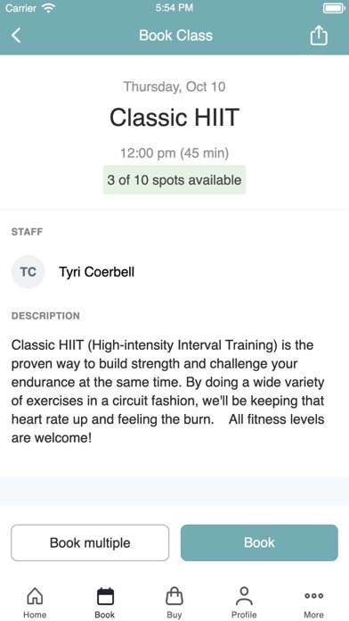 TCC Athletic Club Screenshot