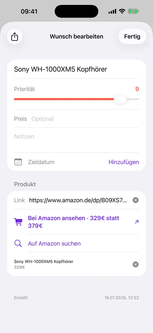 Wishfullist – Wunschliste iPhone App Screenshot 3 – Lifestyle