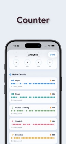 Counter: Daily Habit Streak iPhone screenshot