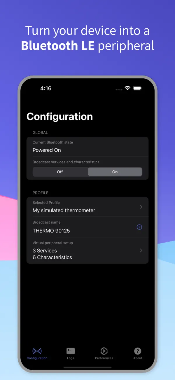 Screenshot #1 pour BlueSim: Bluetooth Simulator