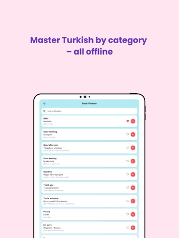 Turkish Phrasebook for Travel iPad screenshot