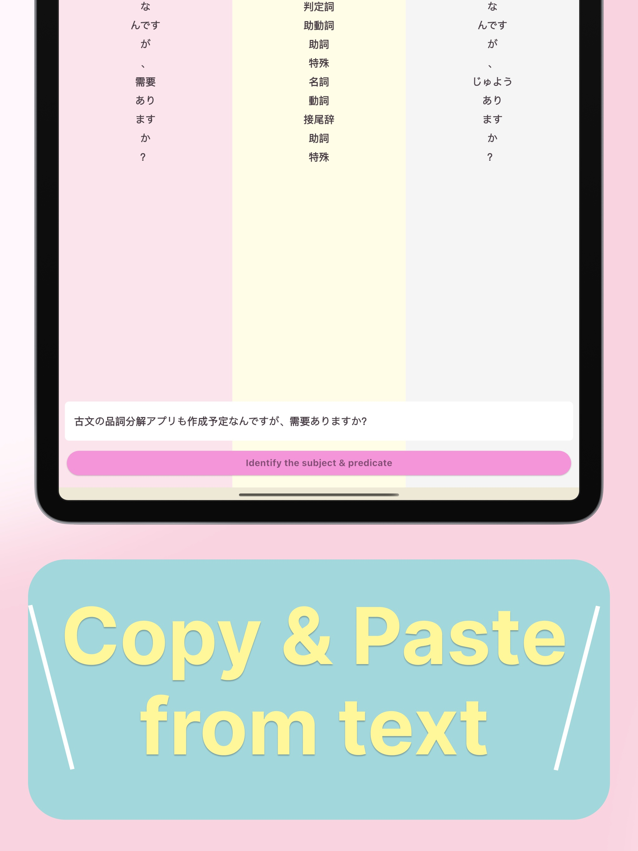 Japanese Part of Speech Camera