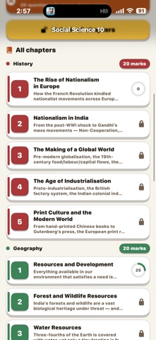 CBSE Social Science iPhone screenshot