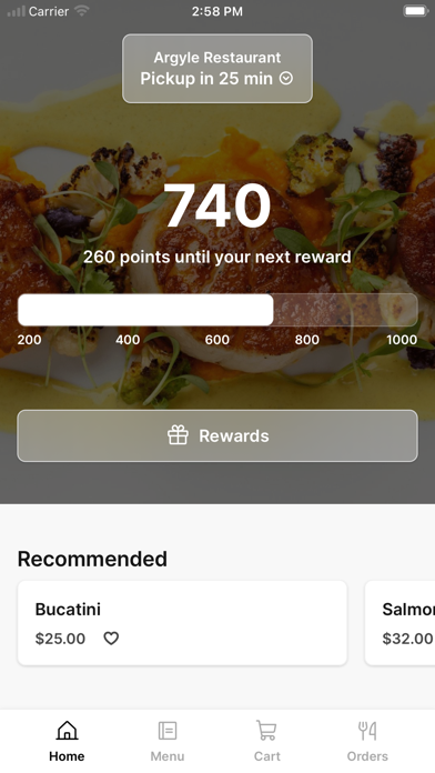 Argyle Restaurant iPhone screenshot 1 - Food & Drink app