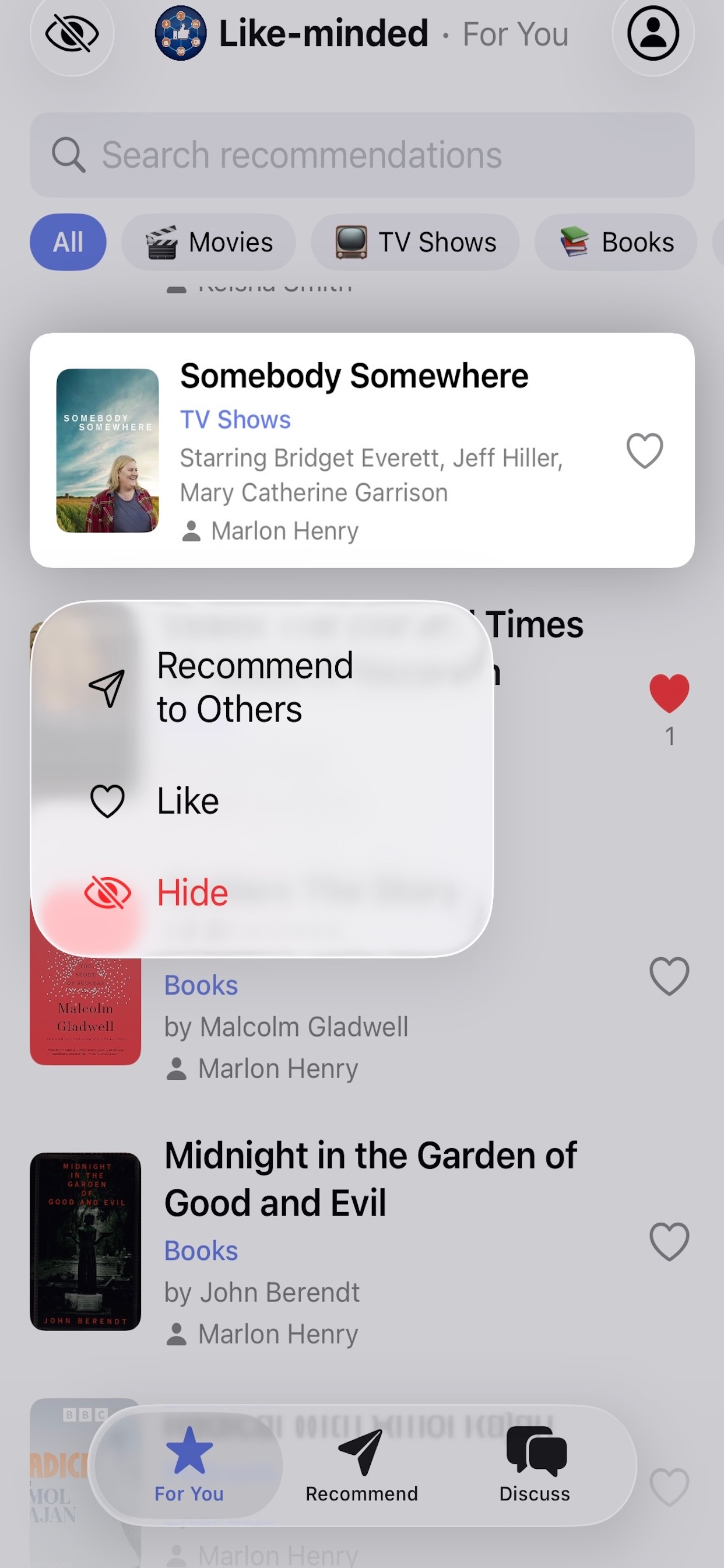 Like-minded app