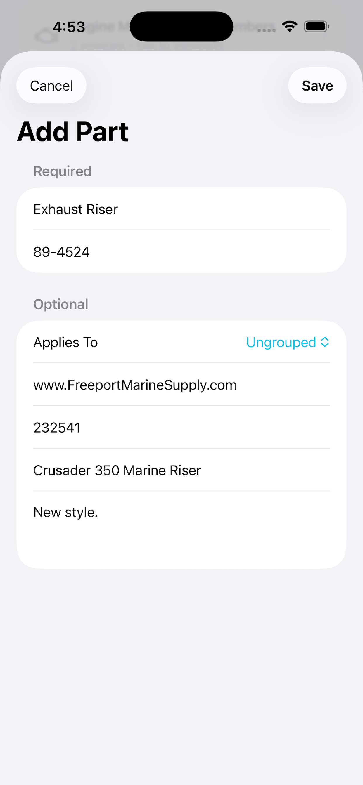 Marine Engine Logbook