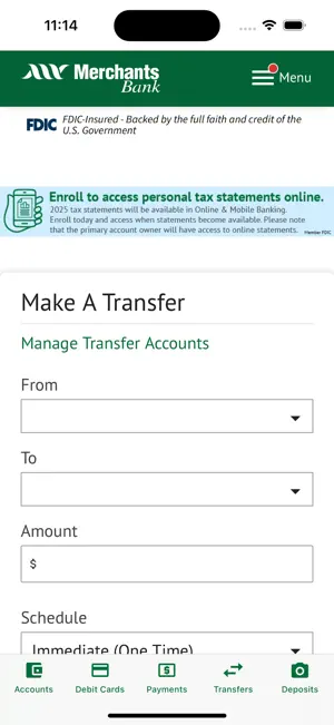 Merchants Bank N.A. Mobile screenshot 3