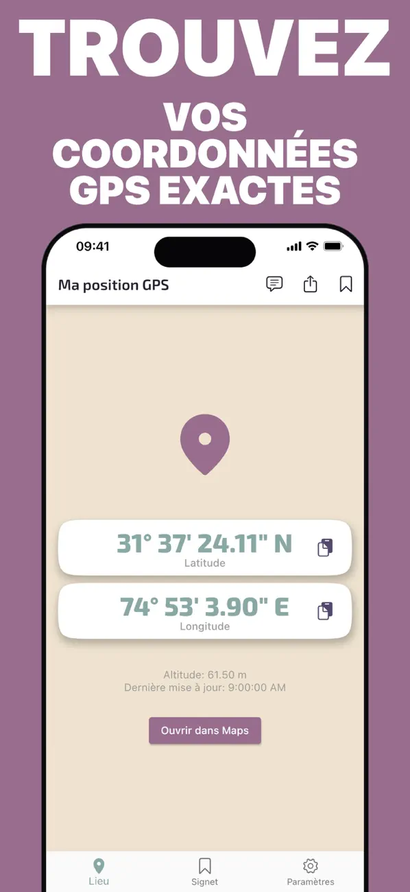 Screenshot #1 pour Coordonnées GPS: position