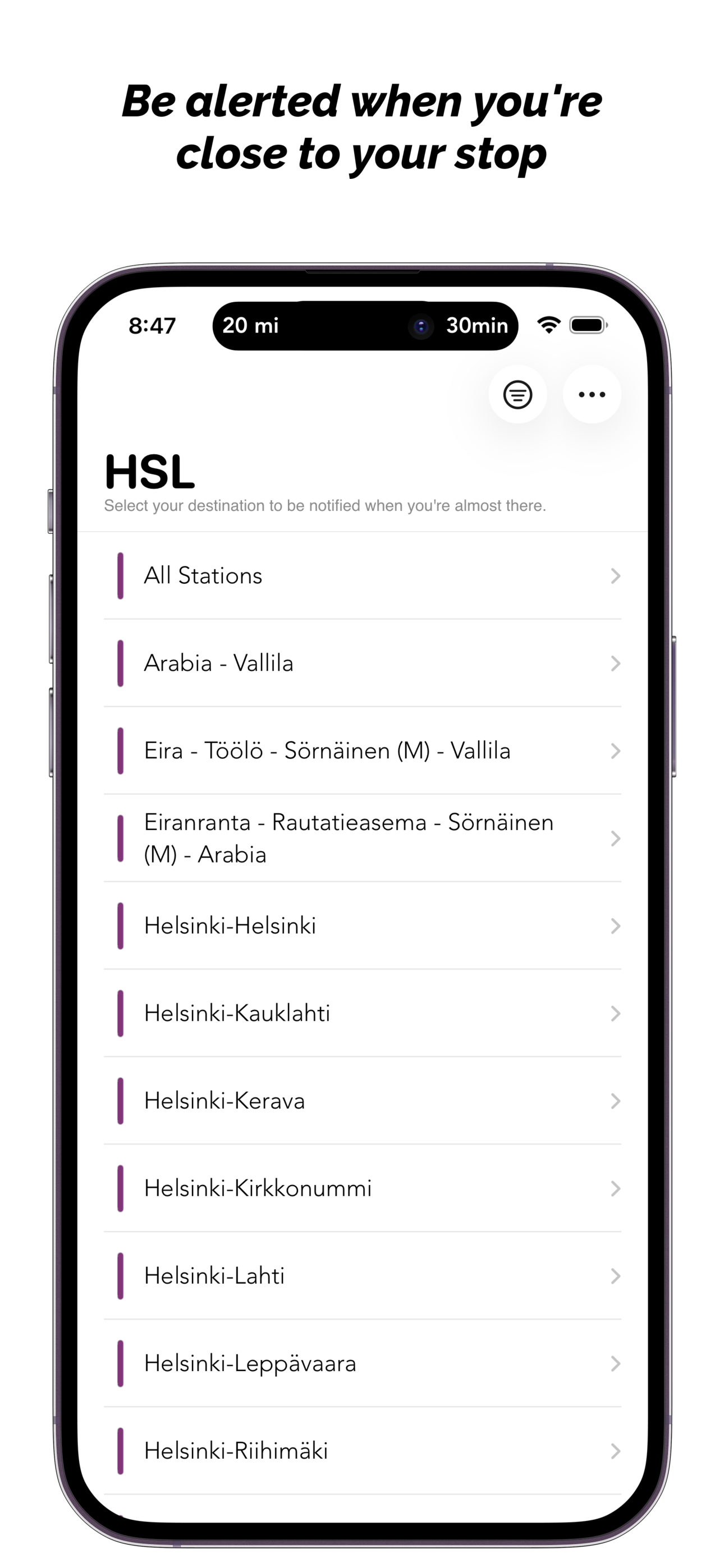 HSL Destinations