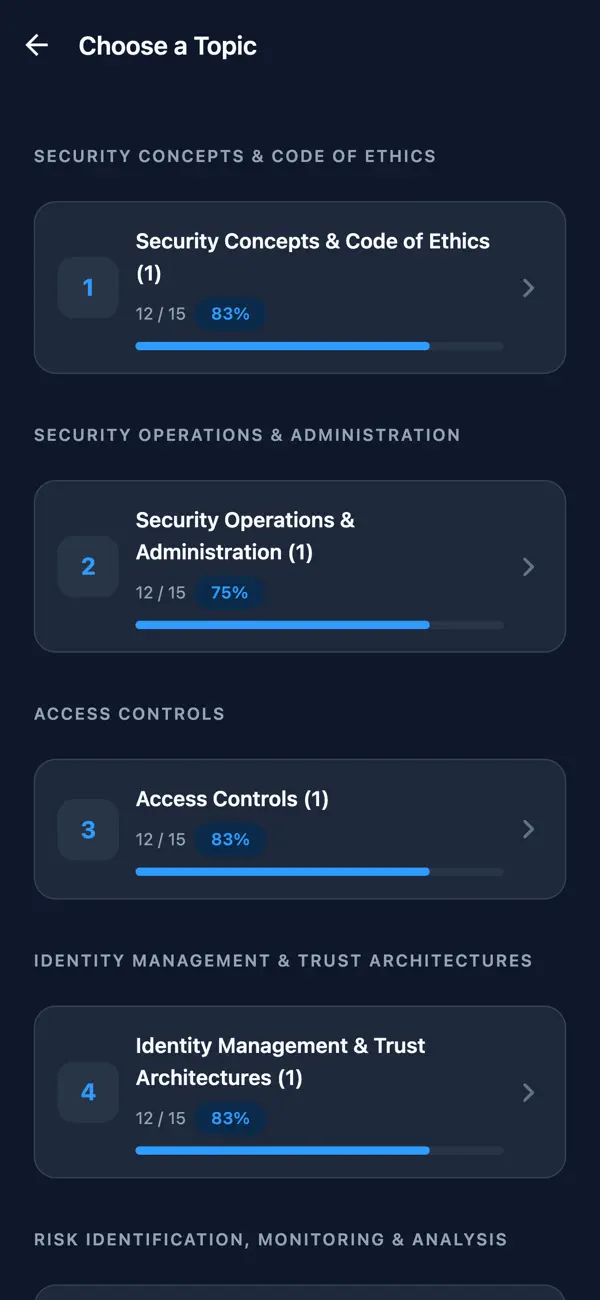 Screenshot #2 pour ISC2 SSCP Security Prep