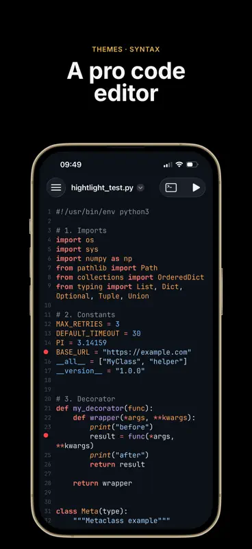 Pythona - Python 3 IDE screenshot 2 of 5