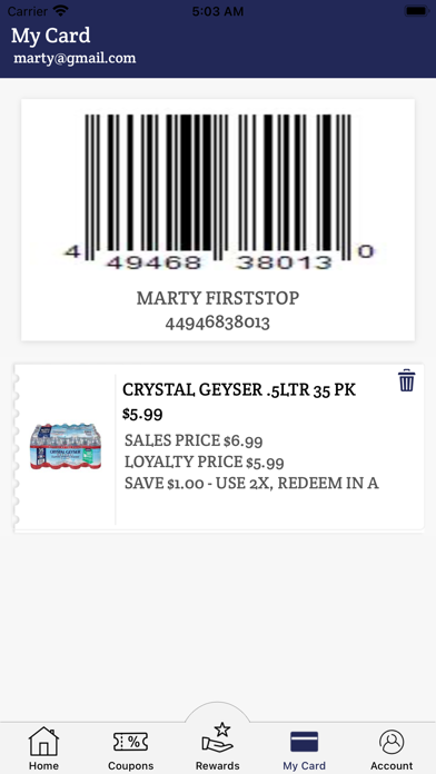 Marty’s 1st Stop Rewards Screenshot