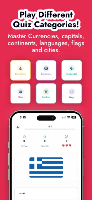 Flags Capitals & Currency Quiz screenshot 1