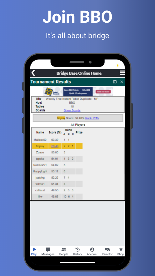 #5. Bridge Base Online - BBO (iOS) De: Bridge Base On Line, LLC