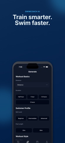 SwimCoach AI: Swim Workouts iPhone screenshot