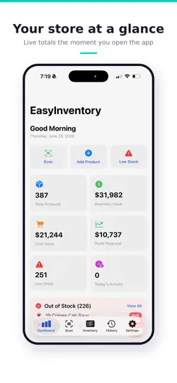 Capture d'écran de EasyInventory sur iPhone 5