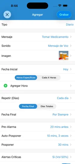 Captura de pantalla de Recordatorios Con Despertador en iPhone 6