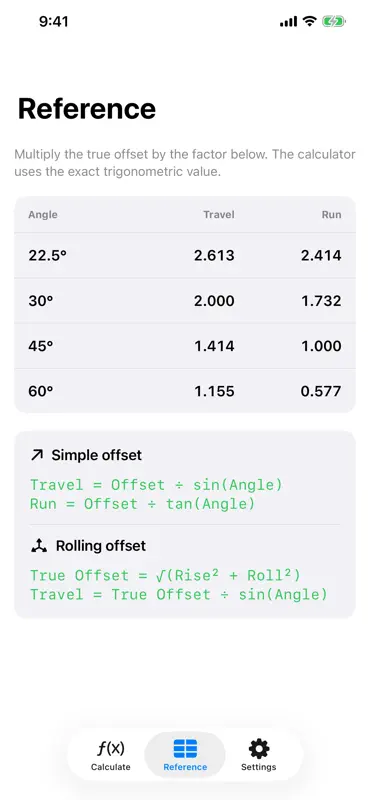 Pipe Offset Calc: Rise & Roll screenshot 5 of 5