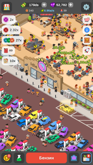 Idle Gas Station Tycoon iOS Mod IPA screenshot 1 - iOS game interface