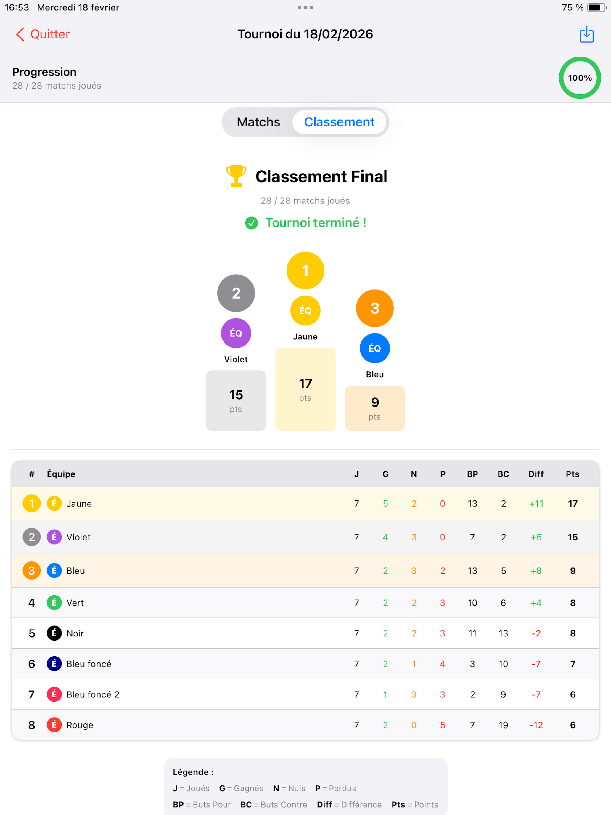 TOURNOI Equipe EPS screenshot 12