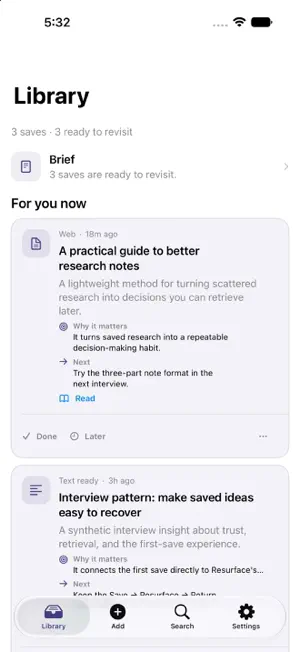 Resurface: Save & Revisit screenshot 1