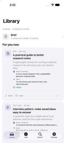 Resurface: Save & Revisit Screenshot 1 of 3