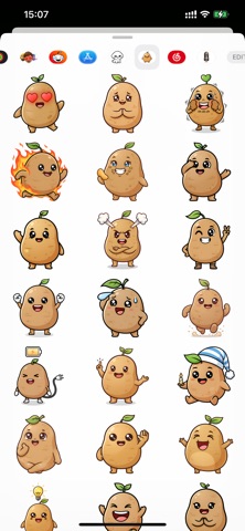 Happy Potato Stickers iPhone screenshot