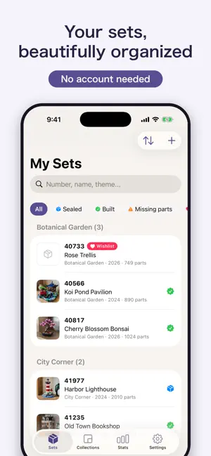 Briq: LEGO® Collection Tracker screenshot 1