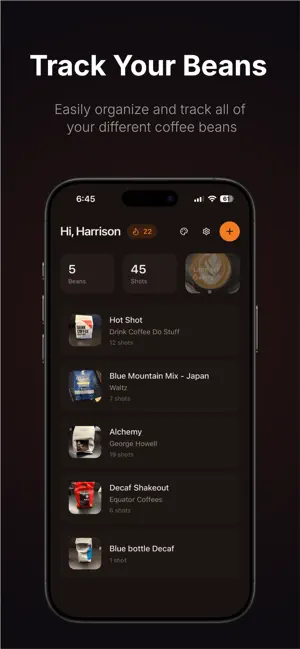 Espresso Shot Log screenshot 1