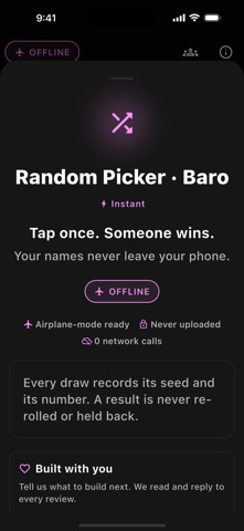 Random Picker · Baro Screenshot 7 of 8
