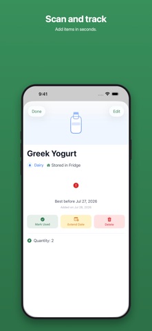 FreshKeep: Food Expiry iPhone screenshot