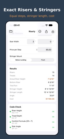 Riserly Stair Calculator screenshot 2