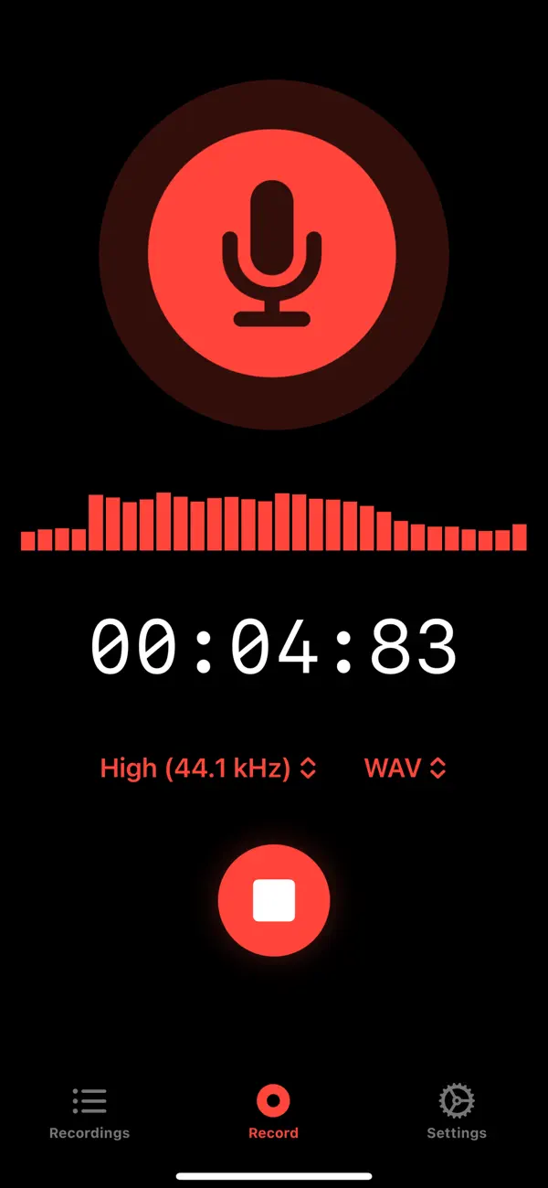 Screenshot #1 pour Audio Recorder Pro+