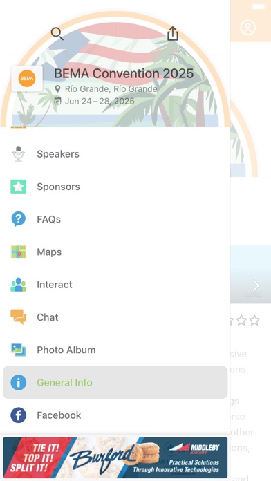 BEMA Events Screenshot