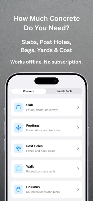 Concrete Calculator & Estimate screenshot 1