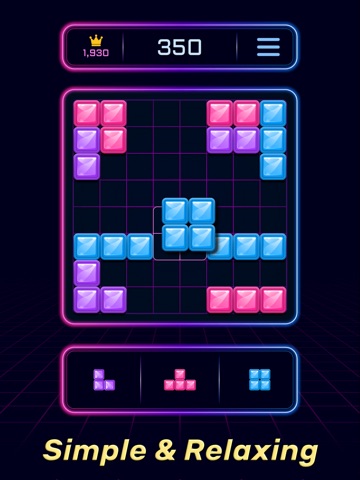 Neon Block Puzzle Offline iPad screenshot