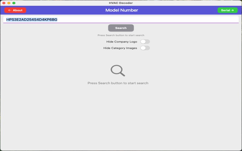 HVAC Decoder app screenshot
