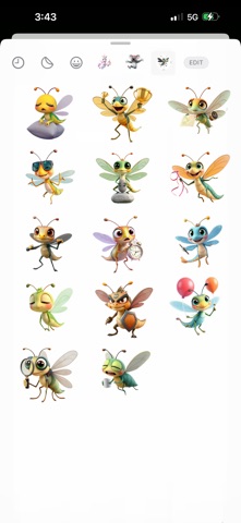 Buzzing Dragonfly Stickers iPhone screenshot
